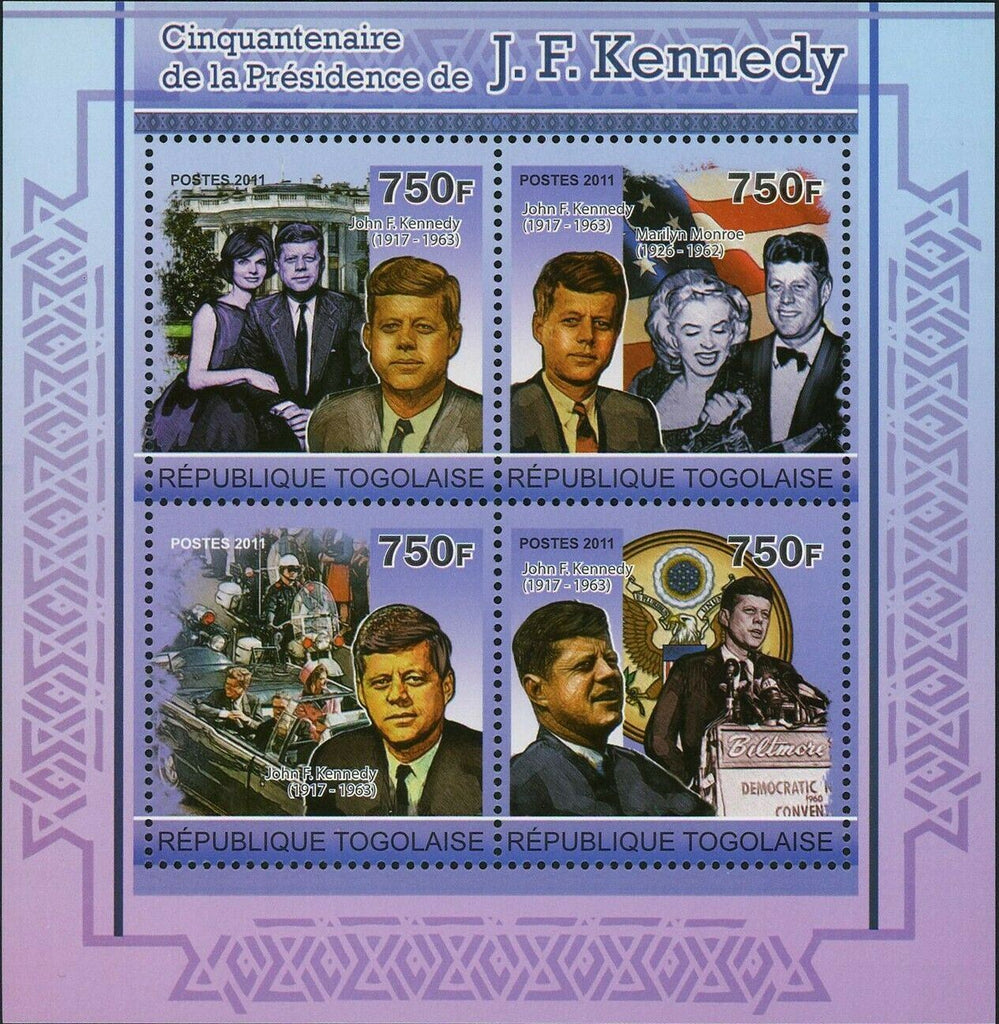 Presidency of J. F. Kennedy Stamp United States President S/S MNH #3954-3957