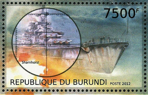 Warships Stamp Sharnhorst Jamato Bismarck Ojgen S/S MNH #2877 / Bl.299