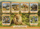 African Fauna Stamp Diceros Bicornis Panthera Leo S/S MNH #8446-8451