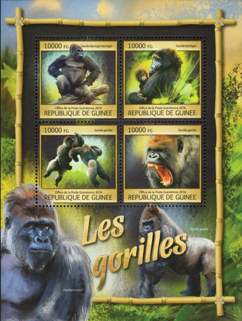Gorillas Stamp Gorilla Gorilla Wild Animal Souvenir Sheet MNH #11891-11894