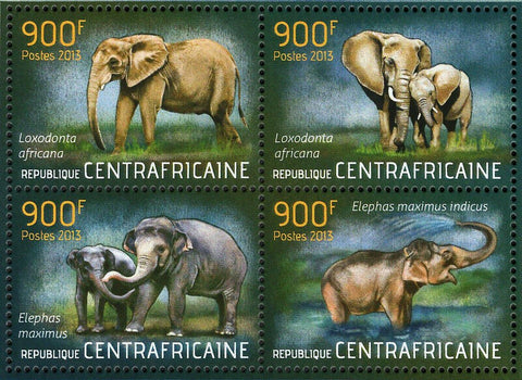 Elephants Stamp Loxodonta Africana Elephas Maximus S/S MNH #4455-4458