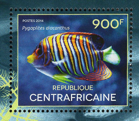 Fish Stamp Toxotes Jaculatrix Pomacanthus Paru S/S MNH #5075-5078