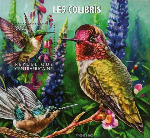 Hummingbirds Stamp Archilochus Colubris Lampornis Calolaemus S/S MNH #5914