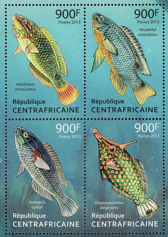 Tropical Fishes Stamp Halichoeres Trimaculatus Stethojulis Casturi S/S MNH #4196