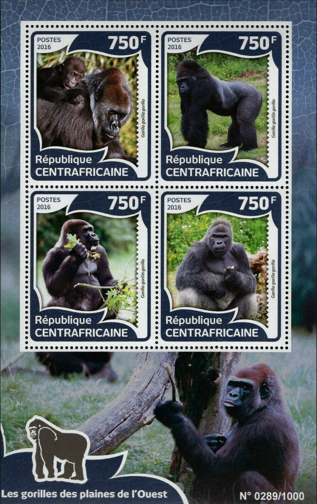 Gorillas Stamp Gorilla Wild Animal Souvenir Sheet MNH #5950-5953