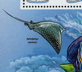 Fish Stamp Chaetodon Auriga Aetobatus Narinari S/S MNH #4872 / Bl. 639