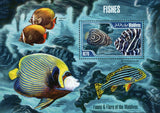 Fish Stamp Chaetodon Collare Pomacanthus Imperator S/S MNH #4912 / Bl.647