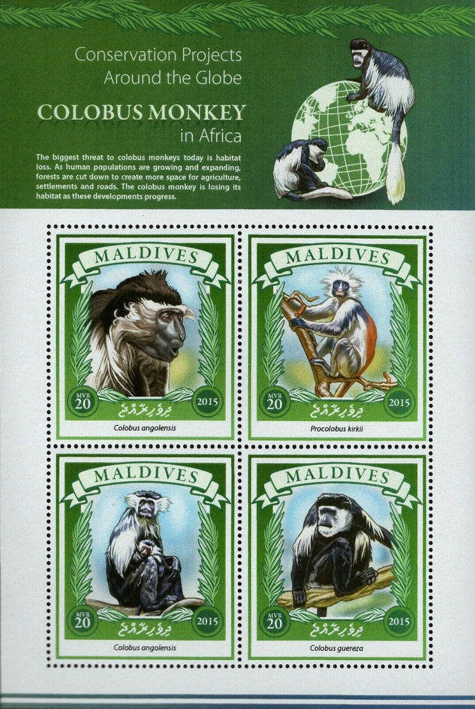 Monkey Stamp Colobus Angolensis Procolobus Kirkii S/S MNH #5931-5934
