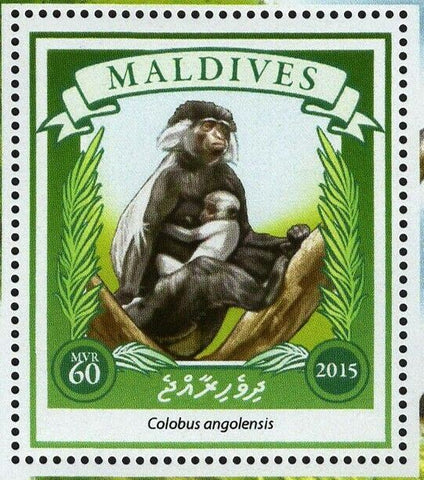 Monkey Stamp Colobus Angolensis Wild Animal S/S MNH #5935 / Bl.847