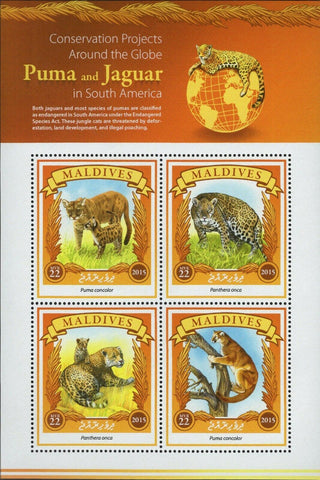 Puma Jaguar Stamp Panthera Onca Puma Concolor S/S MNH #5936-5939