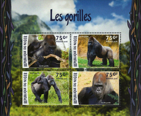 Gorillas Stamp Gorilla Gorilla Wild Animal Souvenir Sheet MNH #4162-4165