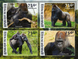 Gorillas Stamp Gorilla Gorilla Wild Animal Souvenir Sheet MNH #4162-4165