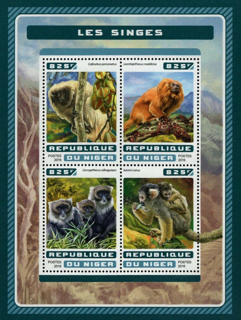 Monkeys Stamp Callicebus Personatus Leontopithecus Makikina S/S MNH #4617-4620