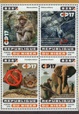World Wildlife Stamp Animal Protection Macaca Sylvanus S/S MNH #4627-4630