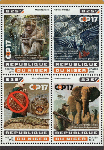 World Wildlife Stamp Animal Protection Macaca Sylvanus S/S MNH #4627-4630