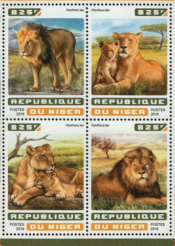 Lions Stamp Panthera Leo Wild Animals Souvenir Sheet MNH #4612-4615