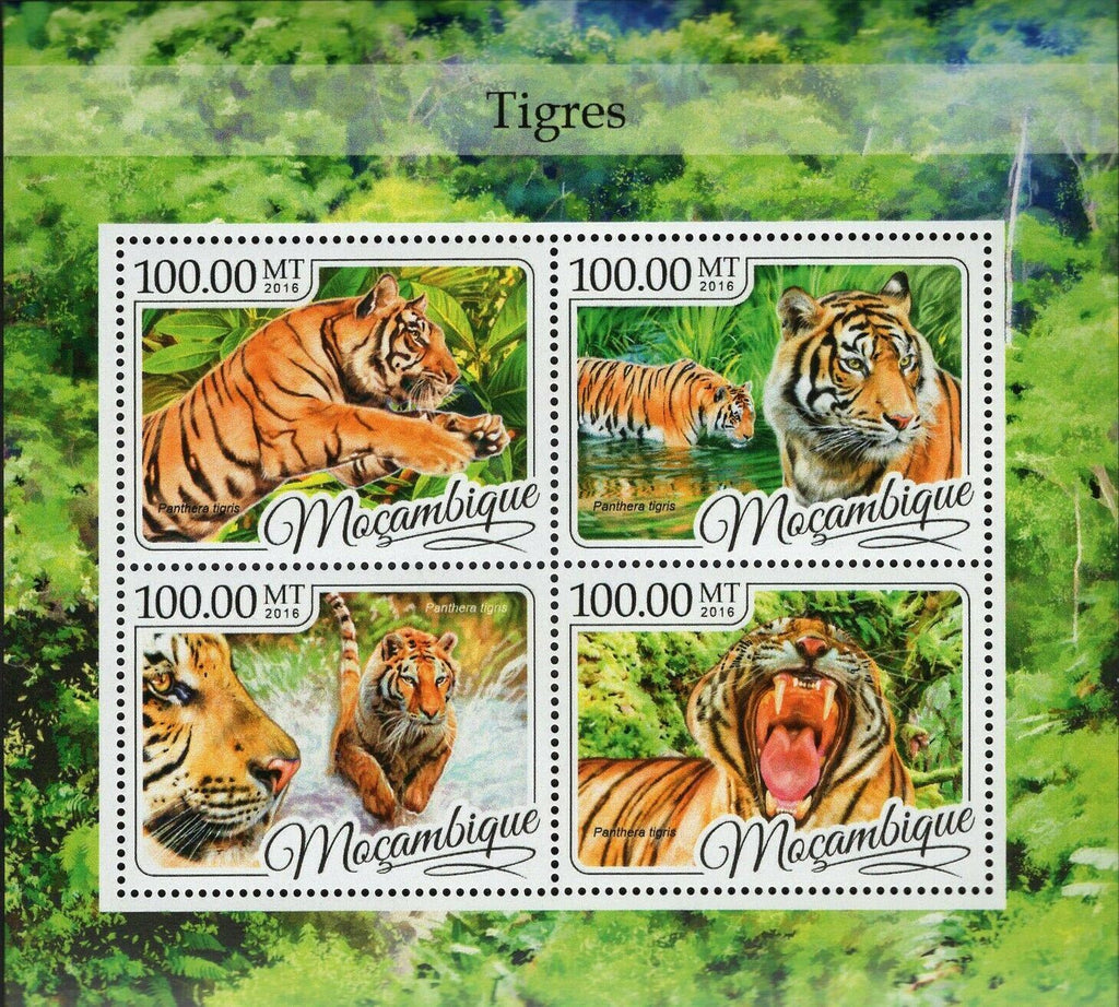 Tigers Stamp Panthera Tigris Wild Animal S/S MNH #8784-8787