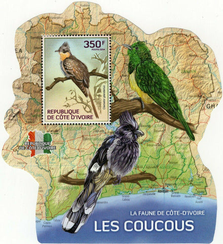 Cuckoos Stamp Birds Clamator Glandarius S/S MNH #1545
