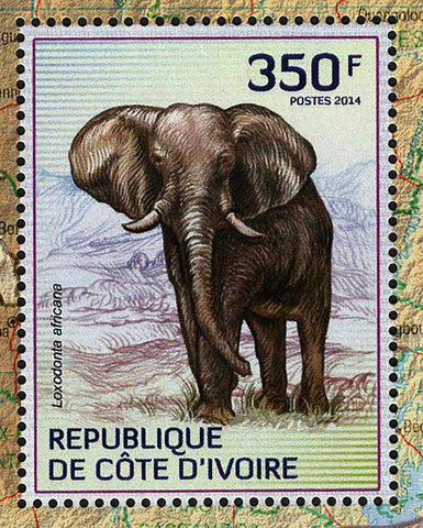 Elephants Stamp Loxodonta Africana Souvenir Sheet MNH #1609