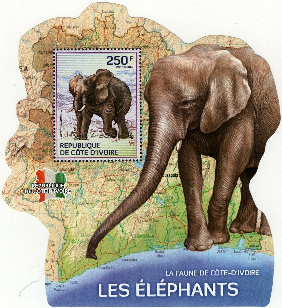 Elephants Stamp Loxodonta Africana Souvenir Sheet MNH #1610