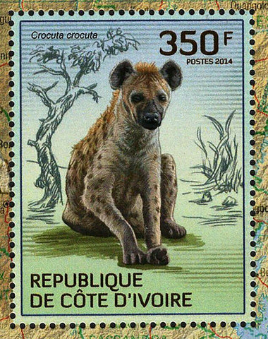 Hyenas Stamp Crocuta Crocuta Wild Animal Souvenir Sheet MNH #1590