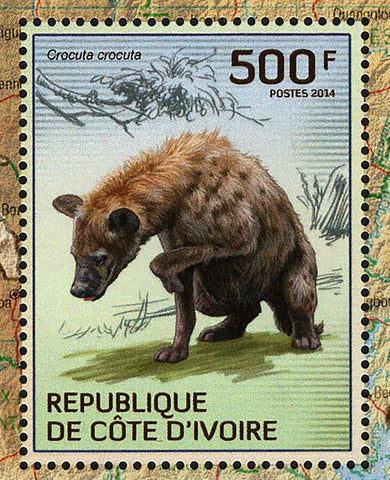 Hyenas Stamp Crocuta Crocuta Wild Animal Souvenir Sheet MNH #1591