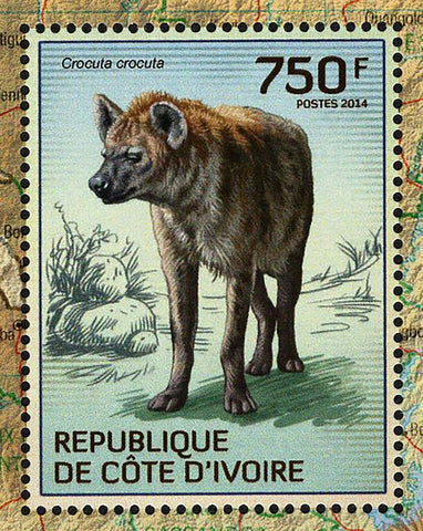 Hyenas Stamp Crocuta Crocuta Wild Animal Souvenir Sheet MNH #1592