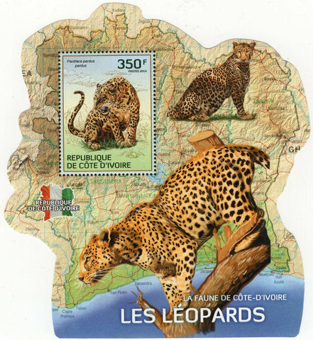 Leopards Stamp Panthera Pardus Pardus Wild Animal S/S MNH #1595