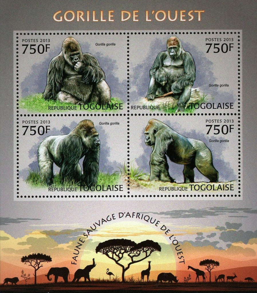Gorillas Stamp Western Lowlands Gorilla Gorilla MNH #4896-4899