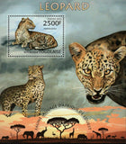 Leopards Stamp Panthera Pardus Wild Animal Souvenir Sheet MNH #4870 / Bl.792