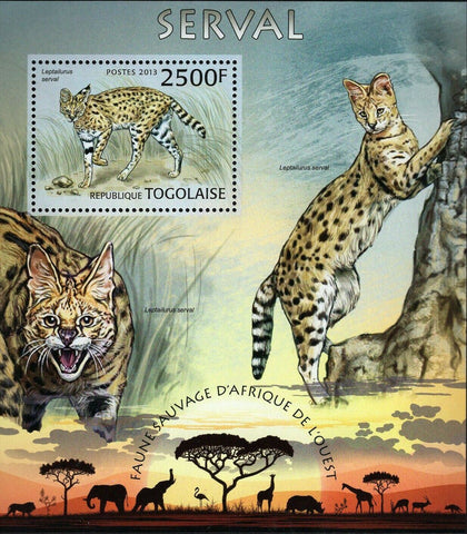 Serval Stamp Wild Animal Leptailurus Serval S/S MNH #4860 / Bl.790