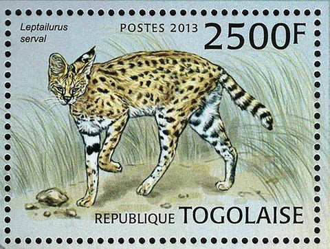Serval Stamp Wild Animal Leptailurus Serval S/S MNH #4860 / Bl.790