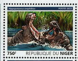 Hippos Stamp Hippopotamus Amphibius Souvenir Sheet MNH #3807-3810