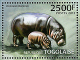Hippopotamus Stamp Choeropsis Liberiensis Souvenir Sheet MNH #4855 / Bl.789