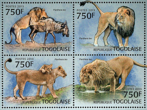Lions Stamp Panthera Leo Wild Animal Souvenir Sheet MNH #4861-4864