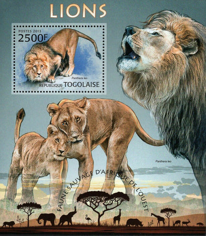 Lions Stamp Panthera Leo Wild Animal Souvenir Sheet MNH #4865 / Bl.791