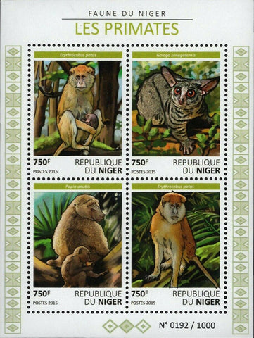 Primates Stamp Erythrocebus Patas Papio Anubis S/S MNH #3843-3846