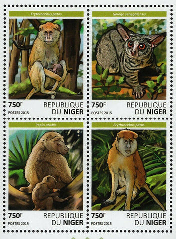 Primates Stamp Erythrocebus Patas Papio Anubis S/S MNH #3843-3846