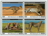 Cheetahs Stamp Acinonyx Jubatus Hecki Wild Animal S/S MNH #3835-3838