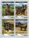 Warthogs Stamp Phacochoerus Africanus Wild Animal S/S MNH #3811-3814