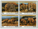 Elephants Stamp Loxodonta Africana Wild Animal Souvenir Sheet MNH #3803-3806