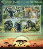 Primates of West Africa Stamp Chlorocebus Sabaeus S/S MNH #4891-4894