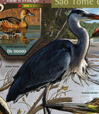 Birds of St. Tome Stamp Dendrocygna Bicolor Ardea Cinerea S/S MNH #6414 / Bl.113