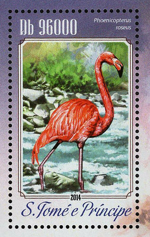 Flamingos Stamp Phoenicopterus Roseus Ruber S/S MNH #5814 / Bl.1018
