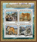 Big Cats Stamp Neofelis Nebulosa Panthera Uncia S/S MNH #4582-4585