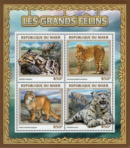 Big Cats Stamp Neofelis Nebulosa Panthera Uncia S/S MNH #4582-4585