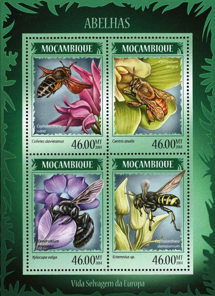 Bees Stamp Colletes Daviesanus Xylocopa Valga S/S MNH #7250-7253