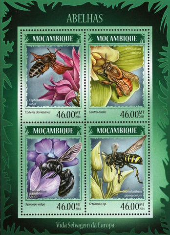 Bees Stamp Colletes Daviesanus Xylocopa Valga S/S MNH #7250-7253