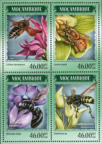 Bees Stamp Colletes Daviesanus Xylocopa Valga S/S MNH #7250-7253