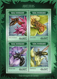Bees Stamp Colletes Daviesanus Xylocopa Valga S/S MNH #7250-7253